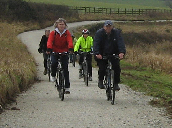 cyclists on new track